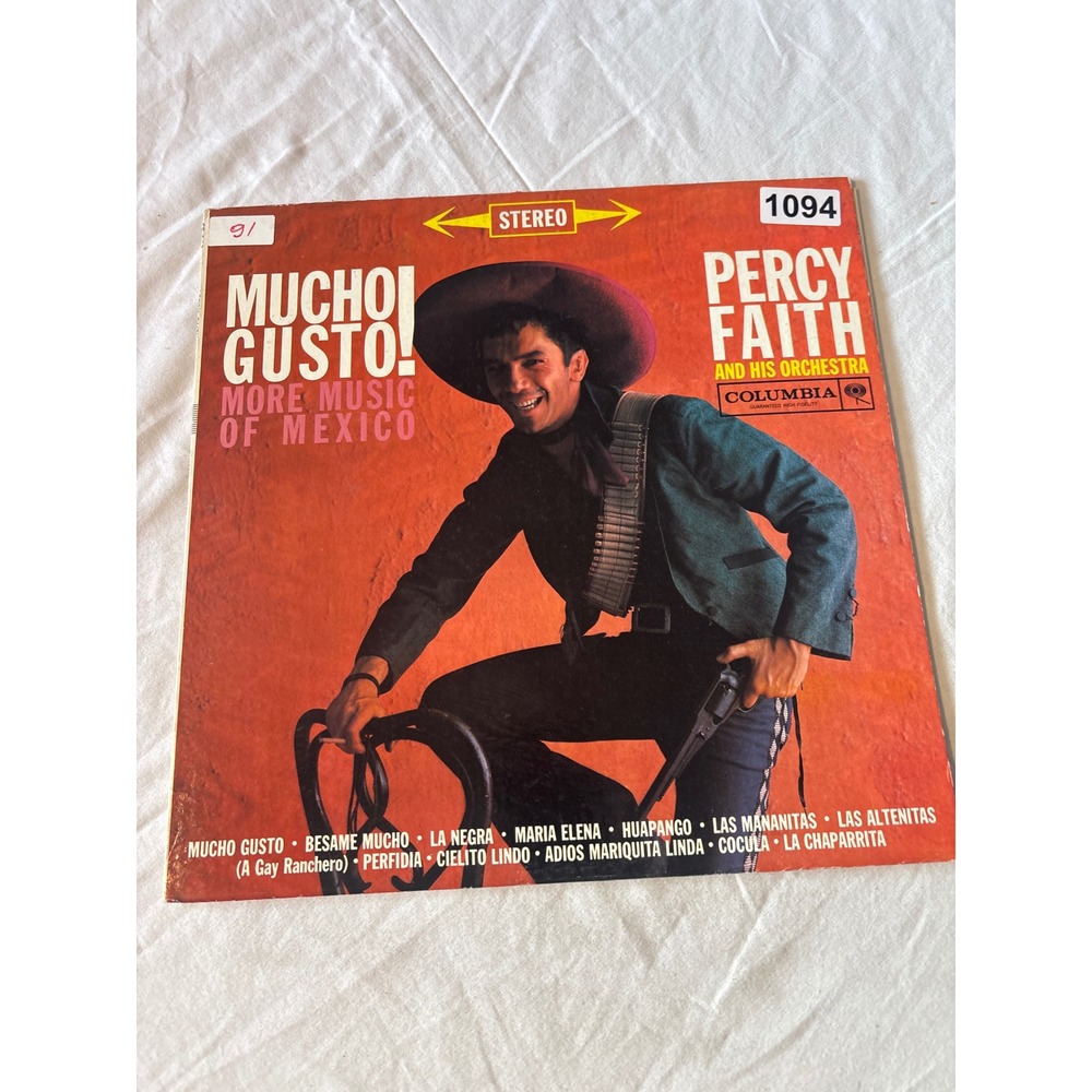 Columbia Percy Faith Mucho Gusto More Music of Mexico LP 12in Red Good CS 8439